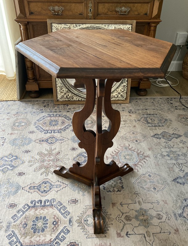 Antique Victorian Walnut Parlor Table, Fern Stand