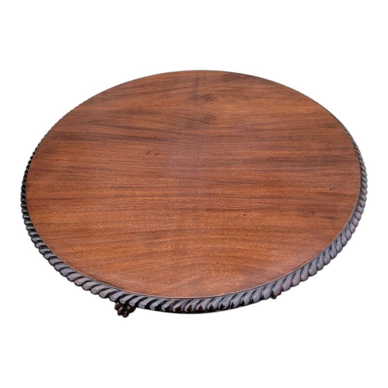 19th C American Federal Mahogany Center Table Heavily Carved Refurbished gallery