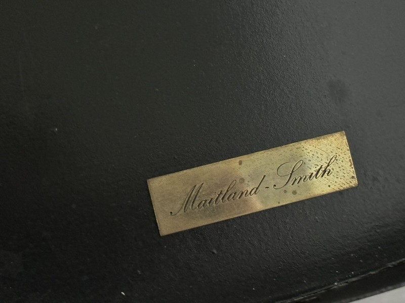Maitland Smith Table English Regency Metal Black Hand Painted Two Tier Rare gallery