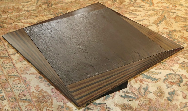 Italian Ebony and Slate Mid Century Coffee Table Attributed to Tobia Scarpa gallery