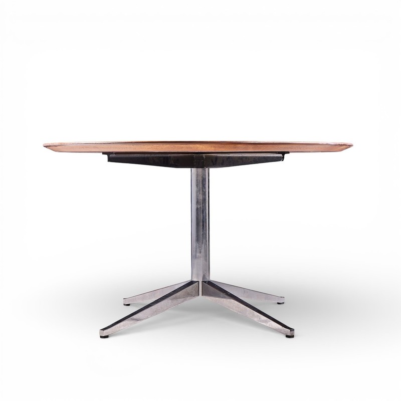 Florence Knoll Mid Century Walnut and Chrome Dining Table gallery