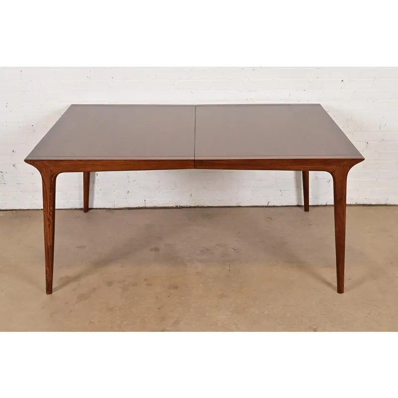 John Van Koert Mid-Century Modern Extension Dining Table, Newly Refinished gallery