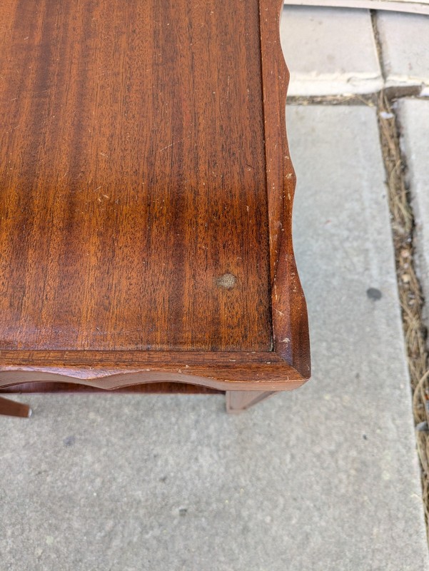 Vintage Mahogany 2-Tier Side Table Scalloped Edge Pie Crust Georgian Chippendale gallery
