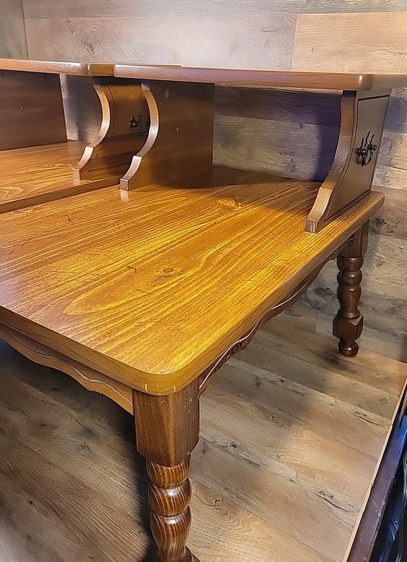 PAIR (2) Mid-Century Wood Step End Tables. Excellent Condition. gallery