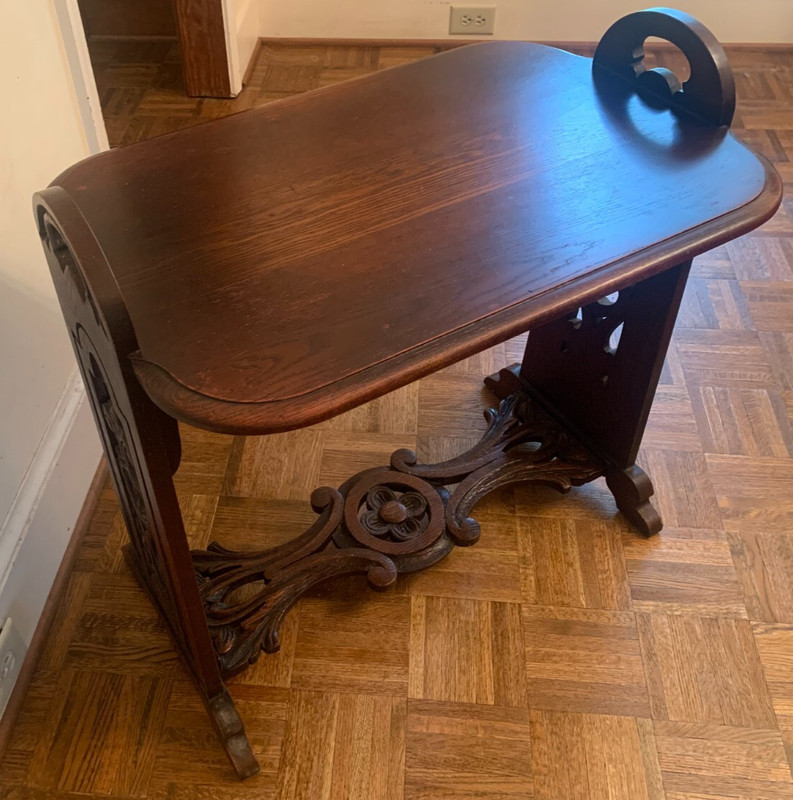 ANTIQUE LIFETIME FURNITURE Michigan OAK JACOBEAN TRESTLE TABLE Local Pickup NC gallery
