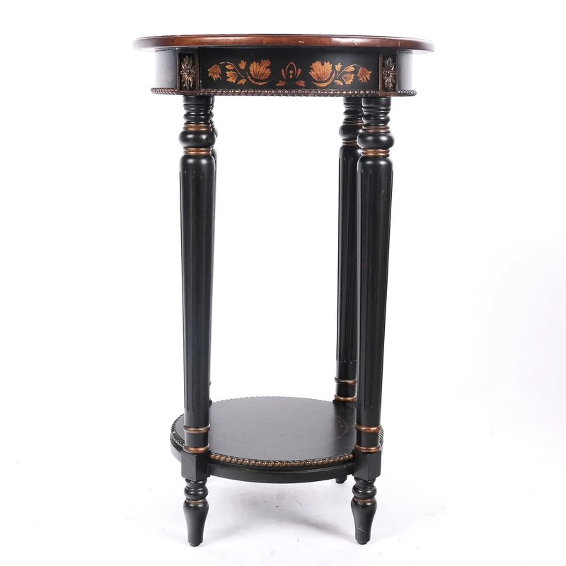 Black & Gilt Painted Gueridon Table gallery