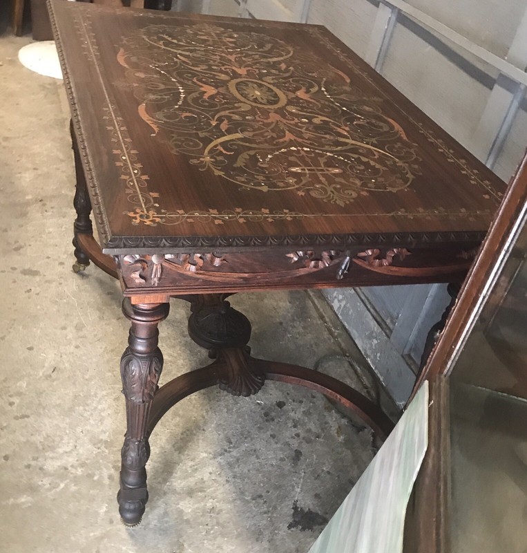 ROSEWOOD MULTICOLOR BRASS INLAY TABLE gallery