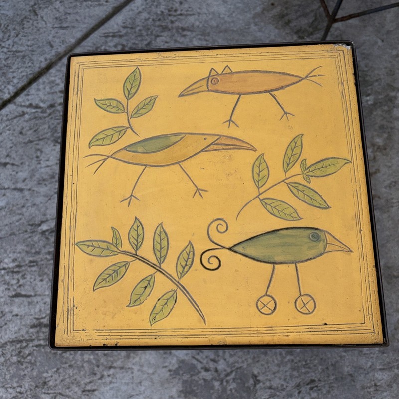 Art Deco-wrought Iron Silly Birds Accent Table gallery