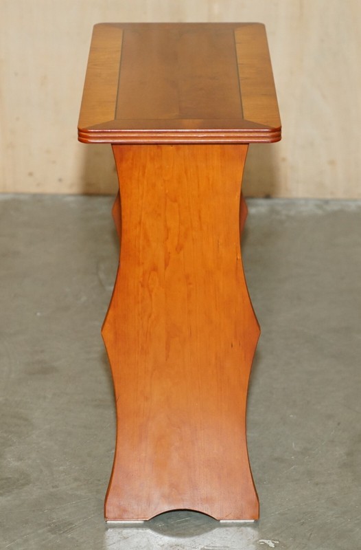 VINTAGE CIRCA 1960'S MID CENTURY MODER WALNUT & BURR YEW WOOD MAGAZINE RACK gallery