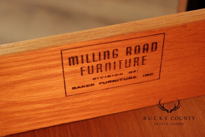 Baker Furniture Milling Road Directoire Style Walnut Rolling Server gallery