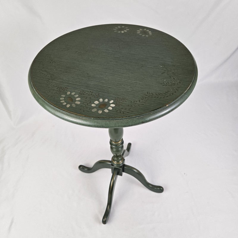 Vintage L Hitchcock Pedestal Table Plant Fern Stand Hand Painted '61 Americana gallery