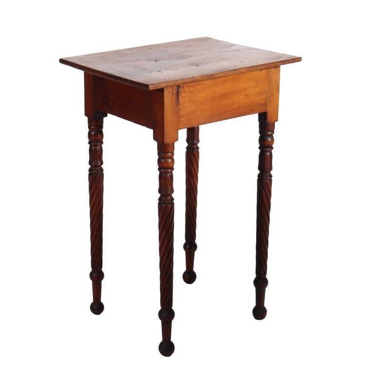 Sheraton Mahogany & Birds Eye Maple Side Stand With Rope-Twist Legs C1830 gallery