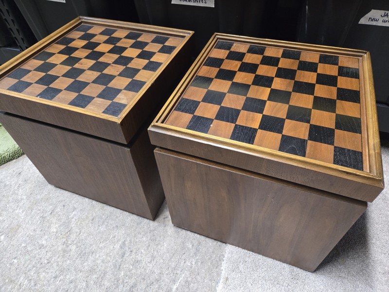 Pairr Lane Rolling Cube Storage Ottoman End Tables Game Board Black Flip Top