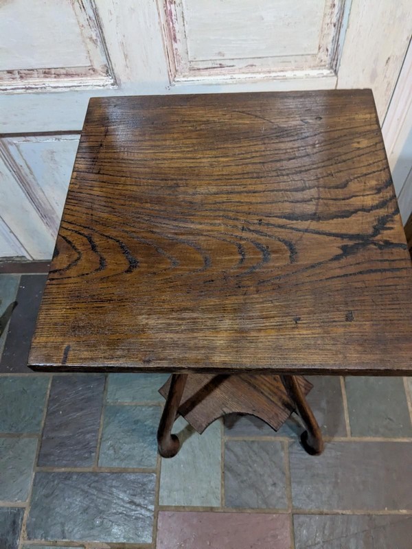 Antique Primitive Axe Handle Accent Lamp Table Nightstand End Rare Old Unsigned gallery