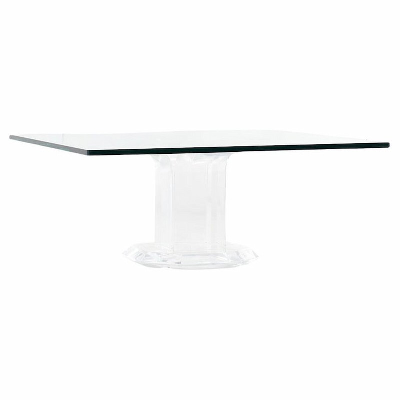 Mid Century Lucite and Glass Square Coffee Table