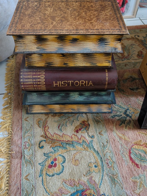 Vintage Italian Tole Book Stack Table gallery