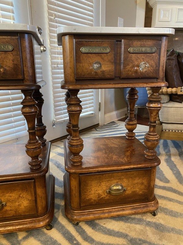 Vintage Pulaski Rolling Apothecary Style Bedside Table(s) gallery