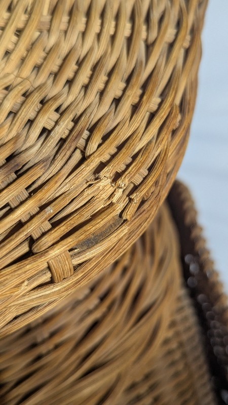 Vintage Boho Wicker Rattan Elephant Side Table Style of Mario Lopez Torres 1970s gallery