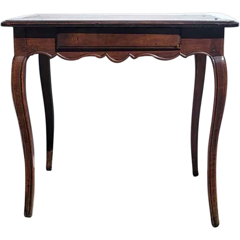 Antique French Provincial Louis XV Period Walnut Side Table 18th century