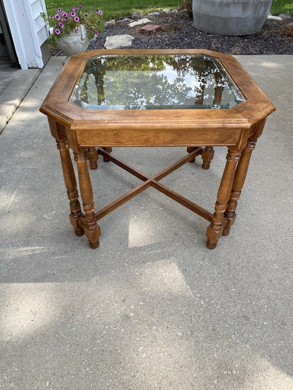 Tell City Chair Company Solid Hard Rock Maple Glass Top End Table gallery