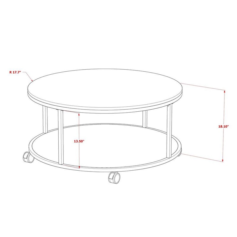 Harley Round Coffee Table for Living Room, Mid Century Modern Coffee Table... gallery