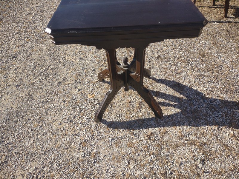 Antique Eastlake Victorian Side Table With Rollers gallery