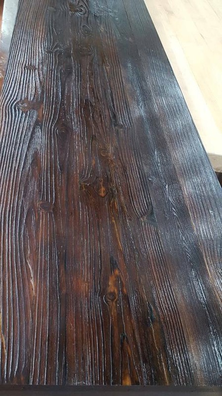 Torched Heart Pine Console Table & Iron Base gallery