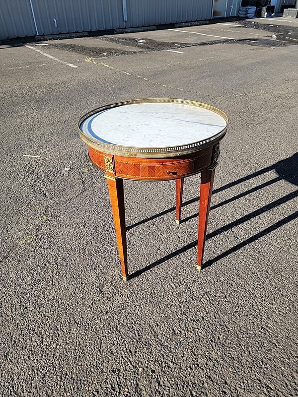 Antique Louis XVI Style Bouilloute Table / Neoclassical Side Table