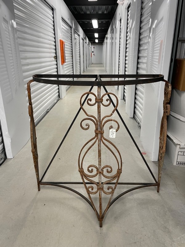 antique half round table