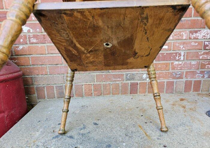 Antique Oak Plant Fern Stand Table Handmade Spindles 2 Shelves 29" gallery
