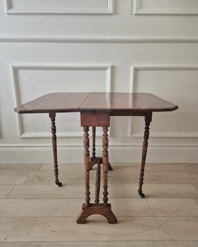 Antique Victorian Sutherland Table Solid Mahogany Drop Leaf English c.1870-1895 gallery