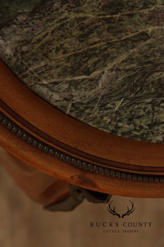 French Louis XV Style Marble Top Pedestal Side Table gallery