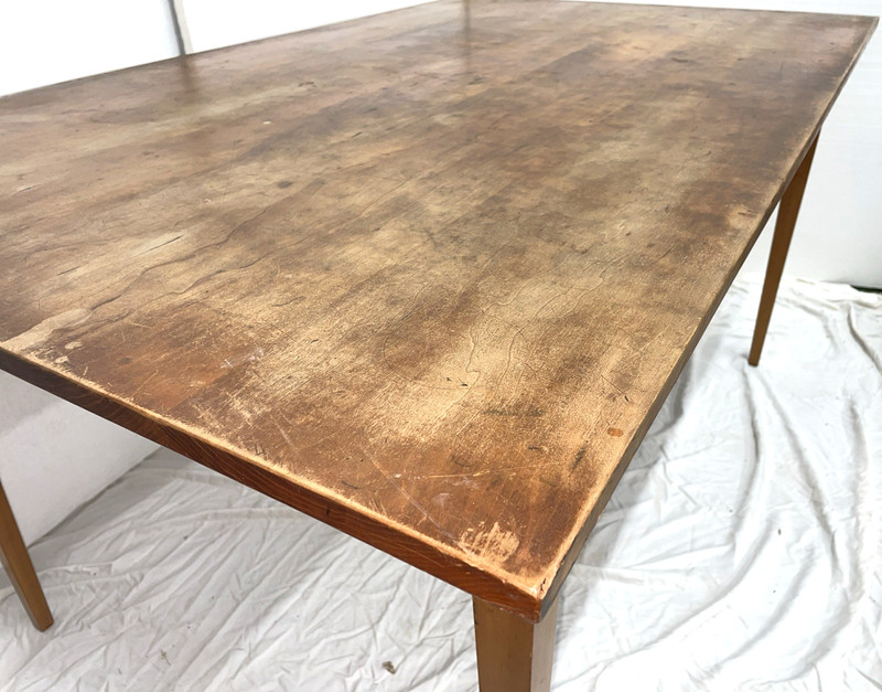 French Country Cherry Farm Table Scrub Top w Drawer Benchmade Asher & Benjamin gallery