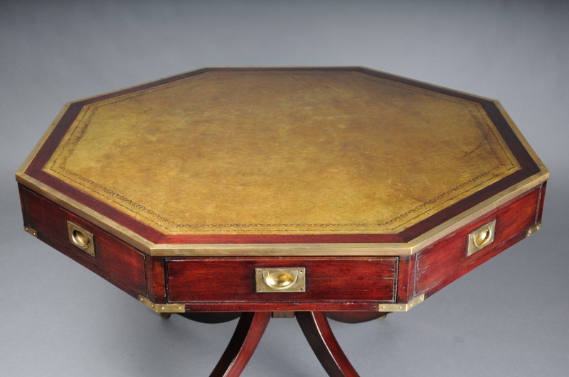 Octagonal English Coffee Table Chesterfield Table, Circa 1900 gallery