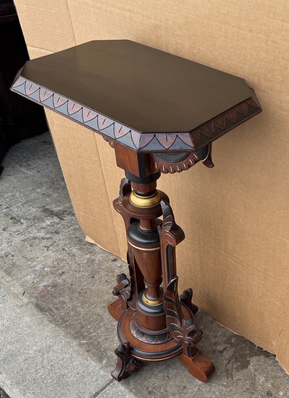 RENAISSANCE GOLD INCISED WALNUT PEDESTAL gallery