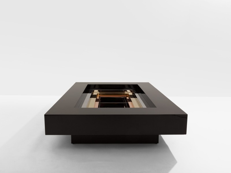 Alain Delon for Maison Jansen brass chrome lacquered coffee table 1972 gallery