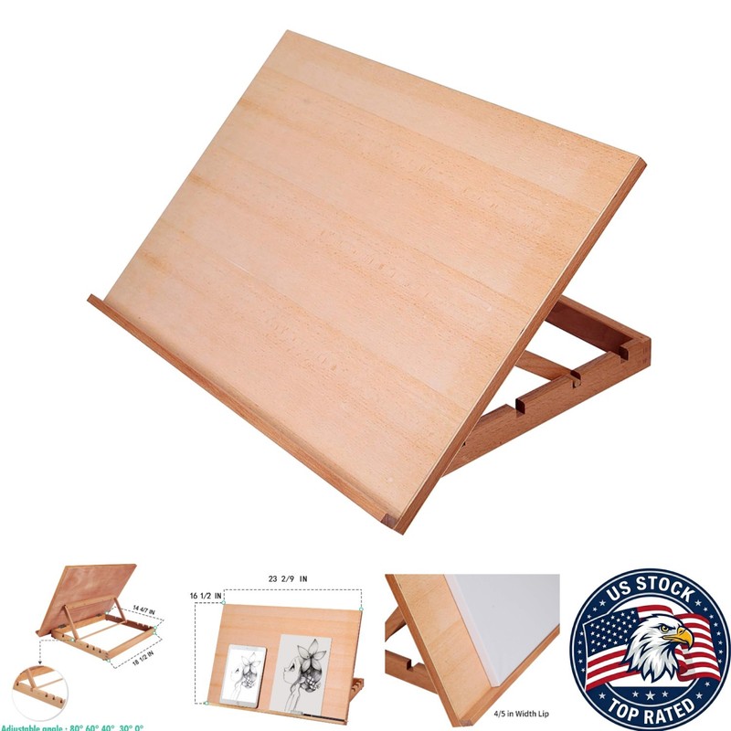 Versatile Wood Easel with 5 Adjustable Positions for Drawing – 23 2/9′ x 16 1/2′