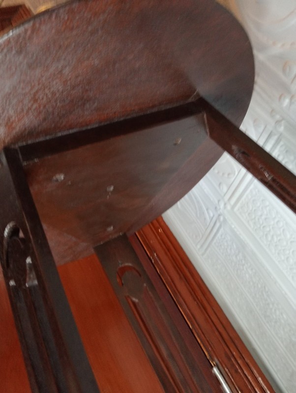 Arts And Crafts Lamp Table Original Hardware Fiddleback Mahogany C1900 VGC gallery
