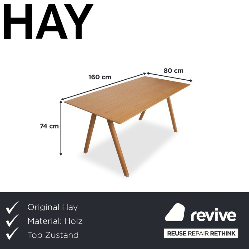 HAY CPH 30 Wooden Dining Table Brown 160 x 80 cm gallery