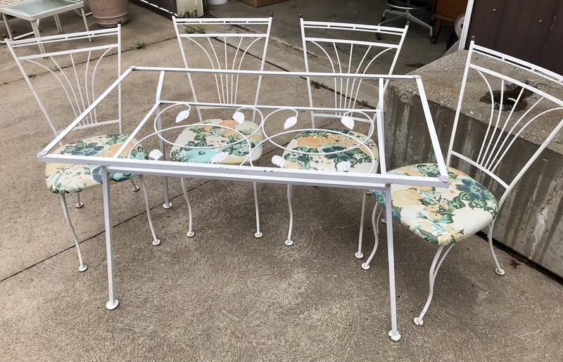 OUTDOOR DINING SET By HOMECREST TABLE, FOUR CHAIRS ORIGINAL SEATS MIDCENTURY gallery