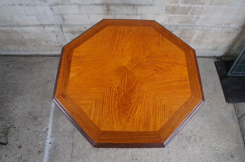 Antique Johnson Handley Johnson European Carved Walnut & Satinwood Octagon Table gallery