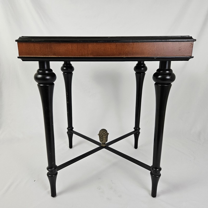 Vintage Bombay Regency Style End Table Two Tone Ebonized gallery