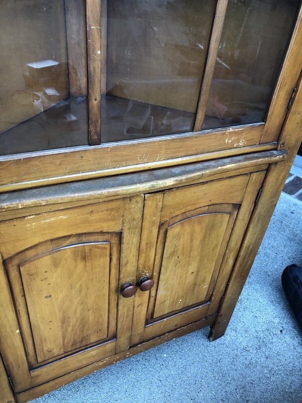 Antique Rock Maple Table and Corner Cabinet gallery