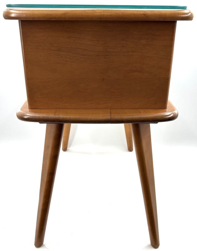 Vintage HEYWOOD WAKEFIELD MCM STEP END TABLE - CHAMPAGNE BIRCH MAPLE gallery