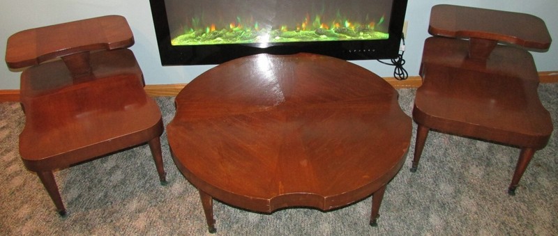 NICE Sturdy 3 Pc LANE Mid-Century Modern COFFEE & Step End Table 2013 2017 Set gallery