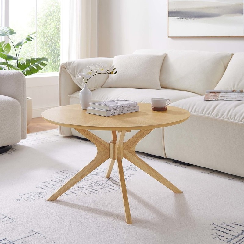 Crossroads Round Wood Coffee Table gallery