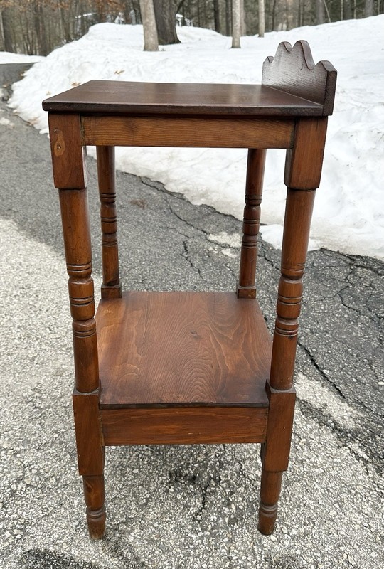 Antique 19th c. Pine 1-Drawer Washstand Side Table gallery