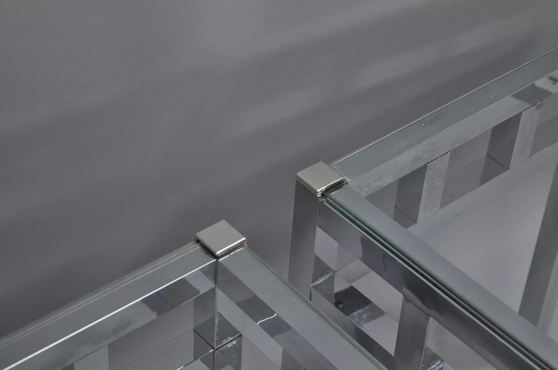 Mid Century Modern Baughman Style Chrome & Glass Rectangle Side Tables - a Pair gallery
