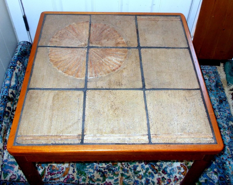 MCM COCKTAIL ACCENT SUNBURST TILE TABLE Denmark Scandinavian TRIOH gallery