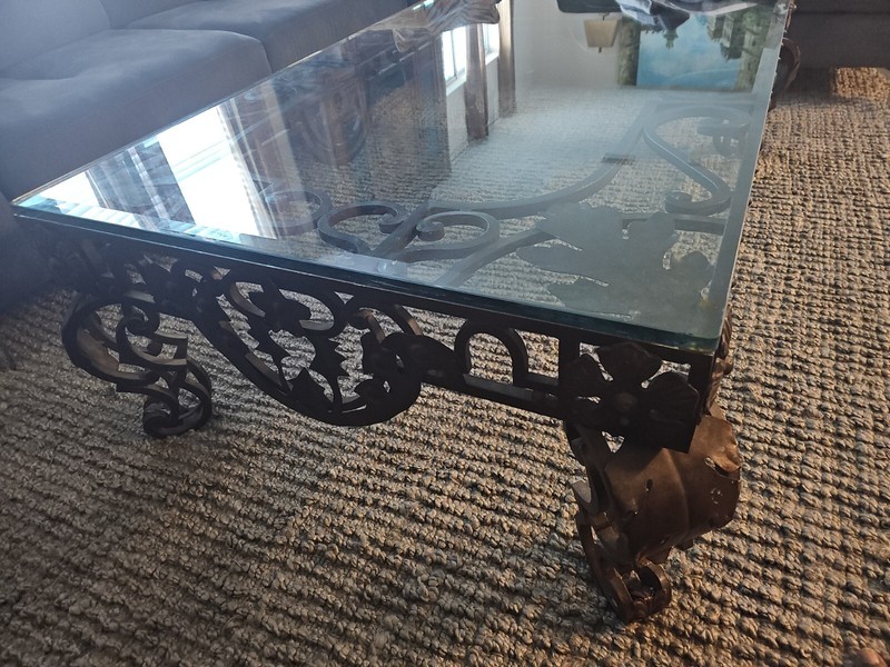 wrought iron glass top coffee table gallery